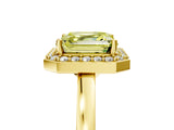 Yellow gold Fancy Yellow Asscher Cut Halo Diamond Ring with Solitaire Band and Prong Setting_5