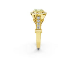 Yellow gold Fancy Yellow Asscher Cut Halo Diamond Split Shank Pave Ring_2