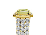 Yellow gold Fancy Yellow Asscher Cut Halo Pavé Diamond Engagement Ring with Split Shank and Four-Prong Setting_8