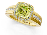 Yellow gold Fancy Yellow Asscher  Cut Halo Pave Band Four-Prong Ring_58