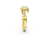 Yellow gold Fancy Yellow Asscher  Cut Halo Pave Band Four-Prong Ring_59