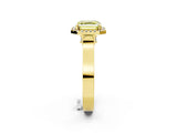 Yellow gold Fancy Yellow Asscher Cut Halo Round Diamond Twist Band with Four-Prong Setting_2
