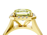 Yellow gold Fancy Yellow Asscher  Cut Halo Solitaire Engagement Ring with Square Band and Four-Prong Setting_88