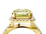 Yellow gold Fancy Yellow Asscher  Cut Halo Split Shank Pave Set Ring_21