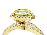 Yellow gold Fancy Yellow Asscher  Cut Halo Split Shank Prong Setting Ring_16