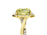 Yellow gold Fancy Yellow Asscher Cut Halo Twist Band with Four-Prong Setting_17