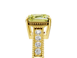 Yellow gold Fancy Yellow Asscher  Cut Milgrain Channel Set Engagement Ring with Solitaire Prong Setting_22