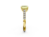 Yellow gold Fancy Yellow Asscher  Cut Pavé Band Solitaire Ring with Four-Prong Setting_36