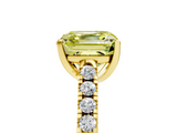 Yellow gold Fancy Yellow Asscher  Cut Pavé Band Solitaire Ring with Four-Prong Setting_39