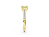 Yellow gold Fancy Yellow Asscher Cut Solitaire Cathedral Diamond Engagement Ring with Channel-Set Band and Four-Prong Setting_5