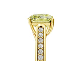 Yellow gold Fancy Yellow Asscher Cut Solitaire Cathedral Diamond Engagement Ring with Channel-Set Band and Four-Prong Setting_8