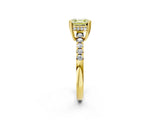 Yellow gold Fancy Yellow Asscher Cut Solitaire Diamond Engagement Ring with Pavé Band and Six-Prong Setting_26