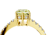 Yellow gold Fancy Yellow Asscher Cut Solitaire Diamond Engagement Ring with Pavé Band and Six-Prong Setting_28