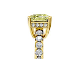 Yellow gold Fancy Yellow Asscher Cut Solitaire Diamond Engagement Ring with Pavé Band and Six-Prong Setting_29