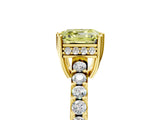 Yellow gold Fancy Yellow Asscher Cut Solitaire Diamond Engagement Ring with Pavé Band and Six-Prong Setting_5