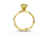 Yellow gold Fancy Yellow Asscher Cut Solitaire Diamond Engagement Ring with Twisted Pave Band and Four-Prong Setting_6