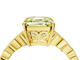 Yellow gold Fancy Yellow Asscher Cut Solitaire Diamond Ring with Infinity Twist Band and Four-Prong Setting_4