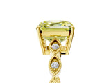 Yellow gold Fancy Yellow Asscher Cut Solitaire Diamond Ring with Infinity Twist Band and Four-Prong Setting_5