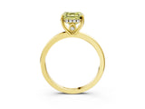 Yellow gold Fancy Yellow Asscher Cut Solitaire Diamond Ring with Prong Setting and Plain Band_3