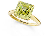 Yellow gold Fancy Yellow Asscher Cut Solitaire Diamond Ring with Six-Prong Setting and Classic Band_13