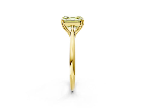 Yellow gold Fancy Yellow Asscher Cut Solitaire Diamond Ring with Six-Prong Setting and Classic Band_2