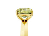 Yellow gold Fancy Yellow Asscher  Cut Solitaire Engagement Ring with Flat Band and Four-Prong Setting 1