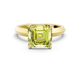 Yellow gold Fancy Yellow Asscher  Cut Solitaire Engagement Ring with Flat Band and Four-Prong Setting 2