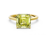 Yellow gold Fancy Yellow Asscher  Cut Solitaire Engagement Ring with Four-Prong Setting and Classic Band_17