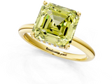 Yellow gold Fancy Yellow Asscher  Cut Solitaire Engagement Ring with Four-Prong Setting and Classic Band_18