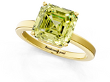 Yellow gold Fancy Yellow Asscher  Cut Solitaire Engagement Ring with Four-Prong Setting on a Classic Band_1