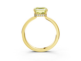 Yellow gold Fancy Yellow Asscher  Cut Solitaire Engagement Ring with Four-Prong Setting on a Classic Band_3