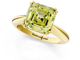 Yellow gold Fancy Yellow Asscher  Cut Solitaire Engagement Ring with Tapered Band and Four-Prong Setting 1