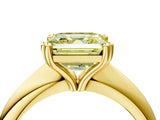 Yellow gold Fancy Yellow Asscher  Cut Solitaire Engagement Ring with Tapered Band and Four-Prong Setting 4