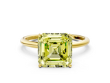 Yellow gold Fancy Yellow Asscher  Cut Solitaire Engagement Ring with Thin Band and Four-Prong Setting_3