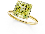 Yellow gold Fancy Yellow Asscher  Cut Solitaire Engagement Ring with Thin Band and Four-Prong Setting_4