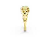Yellow gold Fancy Yellow Asscher Cut Solitaire Intertwined Band Prong Setting Ring_2