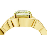 Yellow gold Fancy Yellow Asscher Cut Solitaire Intertwined Band Prong Setting Ring_4