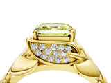 Yellow gold Fancy Yellow Asscher Cut Solitaire Leaf-Inspired Engagement Ring with Prong Setting_16