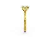 Yellow gold Fancy Yellow Asscher Cut Solitaire Milgrain Engraved Band with Four-Prong Setting_2