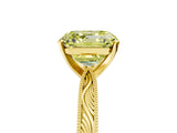 Yellow gold Fancy Yellow Asscher Cut Solitaire Milgrain Engraved Band with Four-Prong Setting_5