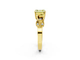 Yellow gold Fancy Yellow Asscher Cut Solitaire Milgrain Leaf Band with Prong Setting_14