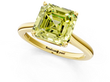 Yellow gold Fancy Yellow Asscher  Cut Solitaire Ring with Cathedral Band and Four-Prong Setting_1
