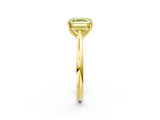 Yellow gold Fancy Yellow Asscher  Cut Solitaire Ring with Cathedral Band and Four-Prong Setting_2