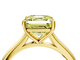 Yellow gold Fancy Yellow Asscher  Cut Solitaire Ring with Cathedral Band and Four-Prong Setting_4