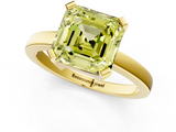 Yellow gold Fancy Yellow Asscher  Cut Solitaire Ring with Four-Prong Setting and Classic Band_18