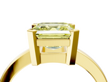 Yellow gold Fancy Yellow Asscher  Cut Solitaire Ring with Four-Prong Setting and Classic Band_21