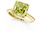 Yellow gold Fancy Yellow Asscher  Cut Solitaire Ring with Four-Prong Setting on a Classic Band_1
