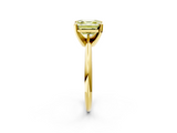 Yellow gold Fancy Yellow Asscher  Cut Solitaire Ring with Four-Prong Setting on a Classic Band_2