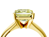 Yellow gold Fancy Yellow Asscher  Cut Solitaire Ring with Four-Prong Setting on a Classic Band_4
