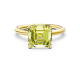 Yellow gold Fancy Yellow Asscher  Cut Solitaire Ring with Thin Band and Four-Prong Setting_17